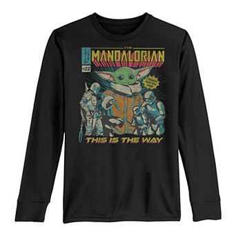 Boys 8-20 Star Wars The Mandalorian Group Shot Comic Cover Tee