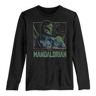 Boys 8-20 Star Wars The Mandalorian & The Child AKA Baby Yoda Color Pop Poster Tee