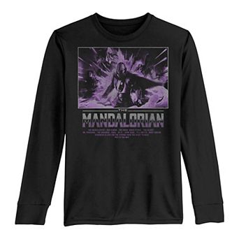Boys 8-20 Star Wars The Mandalorian Group Shot Purple Boxed Tee