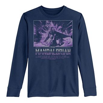 Boys 8-20 Star Wars The Mandalorian Group Shot Purple Boxed Tee