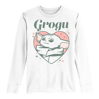 Boys 8-20 Star Wars The Mandalorian Grogu AKA Baby Yoda In A Heart Valentine's Day Tee