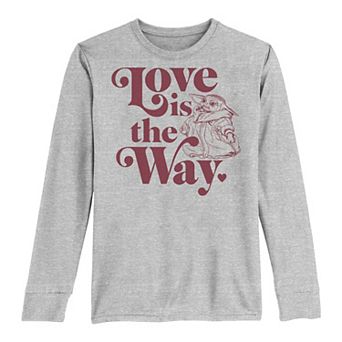 Boys 8-20 Star Wars The Mandalorian The Child AKA Baby Yoda "Love Is The Way" Valentine's Day Tee