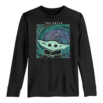 Boys 8-20 Star Wars The Mandalorian The Child AKA Baby Yoda In Space Portrait Tee