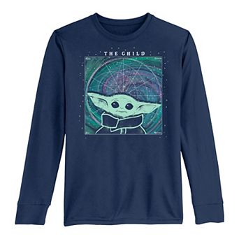 Boys 8-20 Star Wars The Mandalorian The Child AKA Baby Yoda In Space Portrait Tee