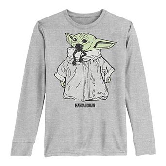 Boys 8-20 Star Wars The Mandalorian The Child AKA Baby Yoda Frog Dinner Transparent Tee