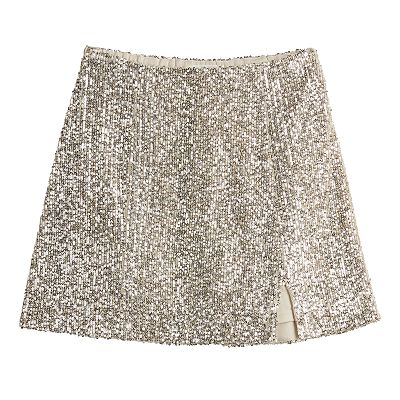 Juniors Rewind Sequin Mini Skirt