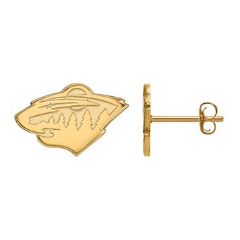 LogoArt Sterling Silver Minnesota Wild Mini Logo Stud Earrings