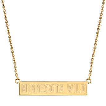 LogoArt Sterling Silver Minnesota Wild Small Bar Necklace