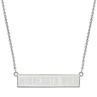 LogoArt Sterling Silver Minnesota Wild Small Bar Necklace