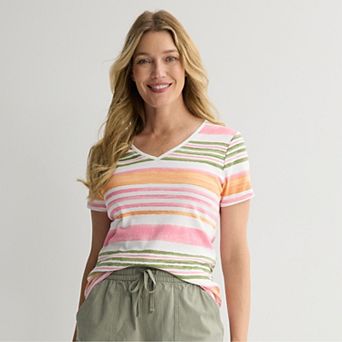Petite Croft & Barrow® Essential V-Neck Tee