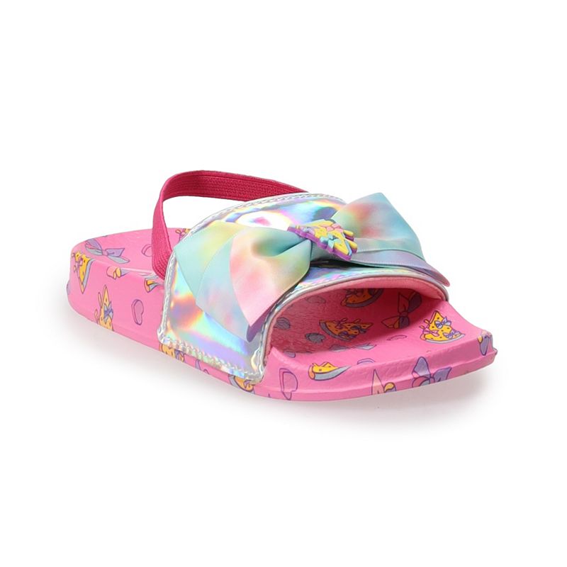 JoJo Siwa Pizza with Rainbow Toddler Girls Slide Sandals, Toddler Girls, 