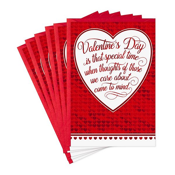 Hallmark 6Count Valentine's Day Red Hearts Greeting Cards