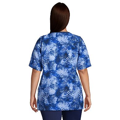 Plus Size Lands' End Elbow Sleeve Commuter Tee