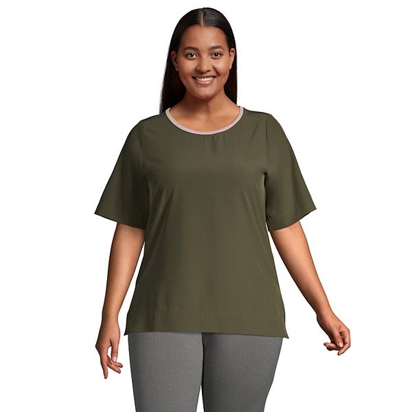 Plus Size Lands' End Elbow Sleeve Commuter Tee