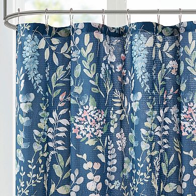 Madison Park Becca Seersucker Floral Shower Curtain