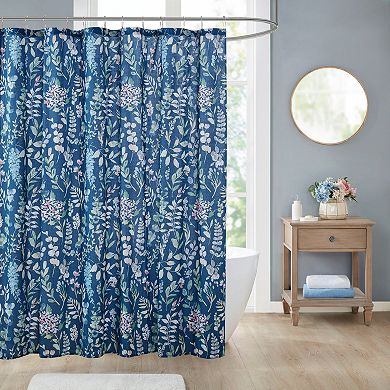 Madison Park Becca Seersucker Floral Shower Curtain