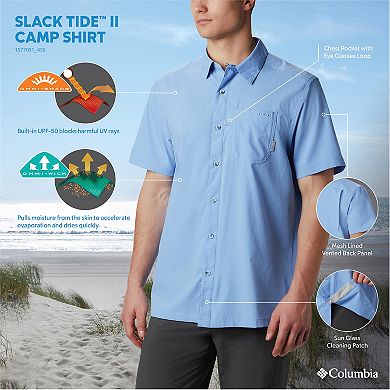 Men's Columbia PFG UPF 50 Slack Tide Omni-Wick Button-Down Camp Shirt