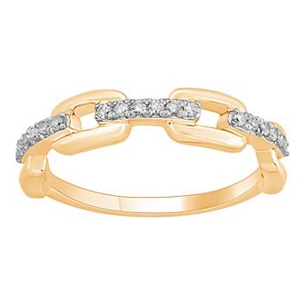 Diamond Medley 10k Gold 1/8 Carat T.W. Diamond Quadruple Paper Clip Ring
