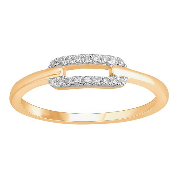 10k Gold 1/10 Carat T.W. Diamond Paper Clip Ring