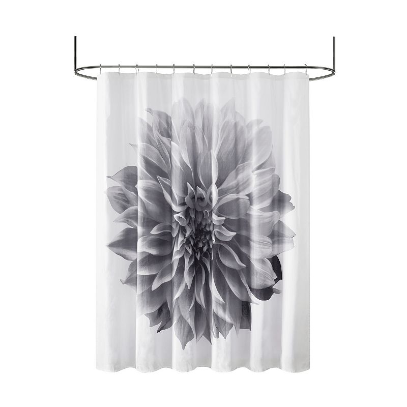 Madison Park Quinn Percale Shower Curtain, Grey, 72X72