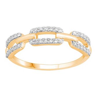 10k Gold 1/5 Carat T.W. Diamond Triple Paper Clip Ring