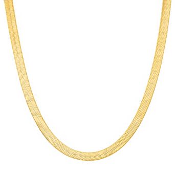 Paige Harper 14k Gold Plated Herringbone Chain Necklace - 18 in