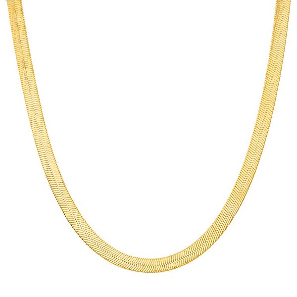 Paige Harper 14k Gold Plated Herringbone Chain Necklace - 18 in.