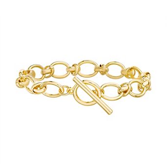 Paige Harper 14k Gold Plated Oval Link Toggle Bracelet