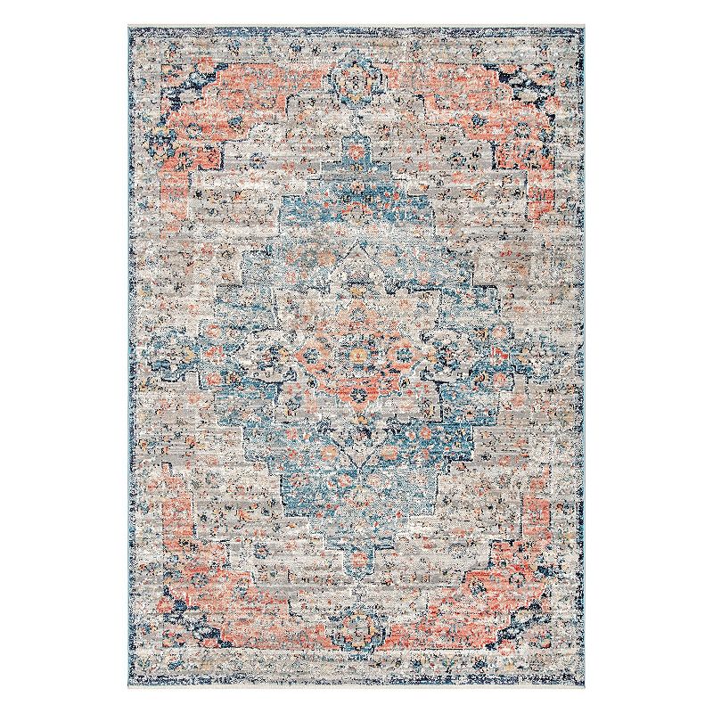 nuLOOM Sawyer Flourishing Medallion Area Rug, Multicolor, 8Ft Rnd