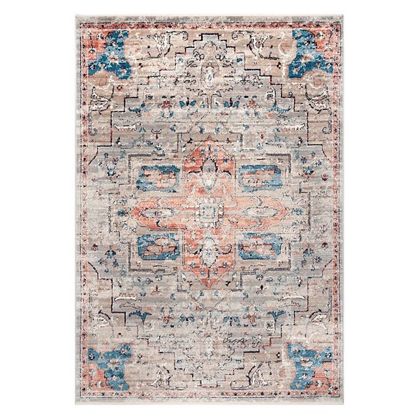 beige croix medallion area rug