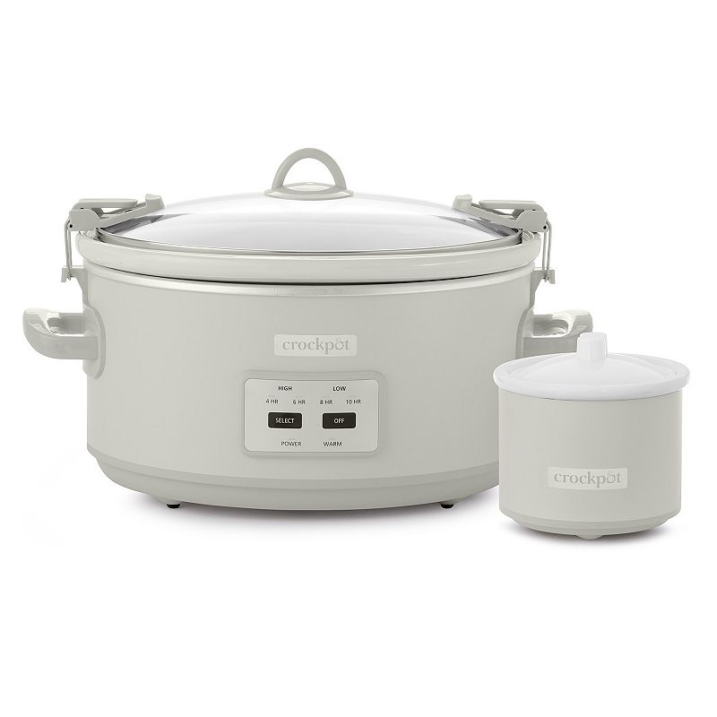 Crock-Pot - Crockpot 7 qt. Programmable Slow Cooker with Locking Lid and Little Dipper - Mushroom