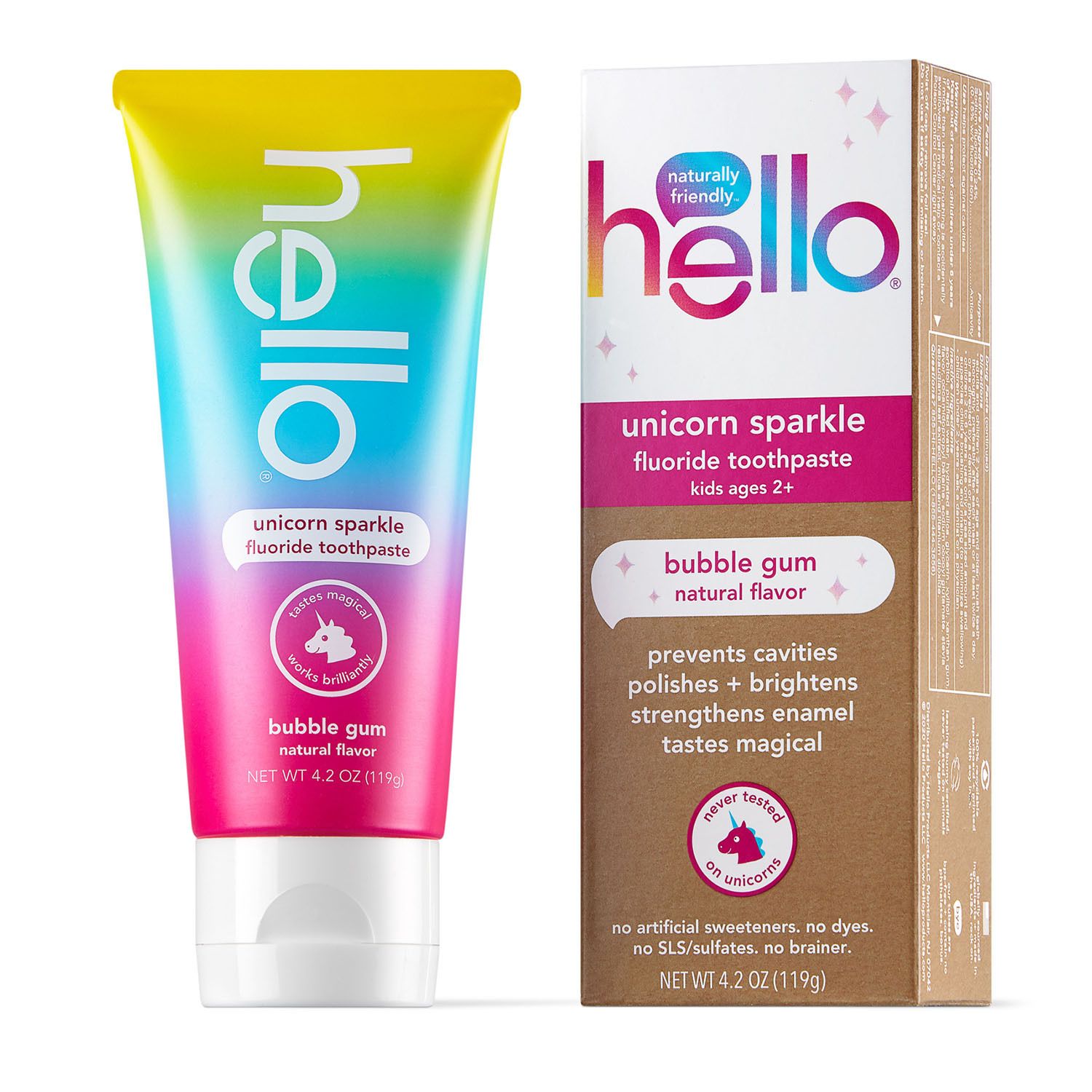Image for hello Unicorn Sparkle Bubble Gum Fluoride Toothpaste at Kohl's.