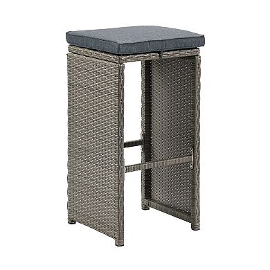 Alaterre Furniture All-Weather Wicker Bar Stool 6-piece Set