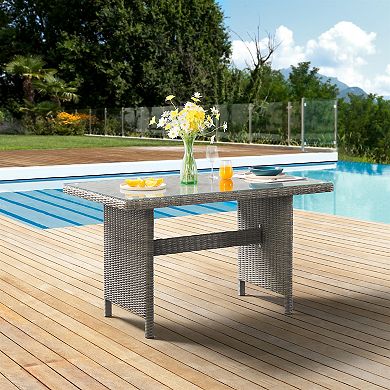 Alaterre Furniture All-Weather Wicker Rectangular Dining Table