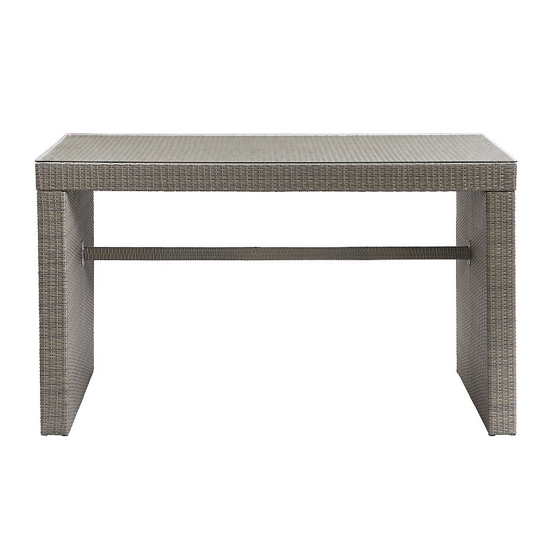 Alaterre Furniture All-Weather Wicker Tall Pub Table, Grey