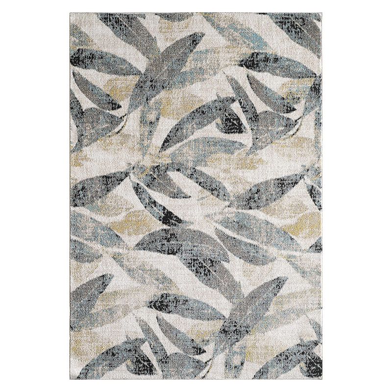 Loomaknoti Backus Yellow and Light Blue Area Rug, 8X10 Ft