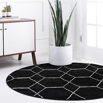 Unique Loom Geometric Trellis Frieze Rug