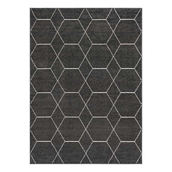 Unique Loom Geometric Trellis Frieze Rug