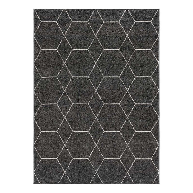 Unique Loom Geometric Trellis Frieze Rug, Grey, 8X11 Ft