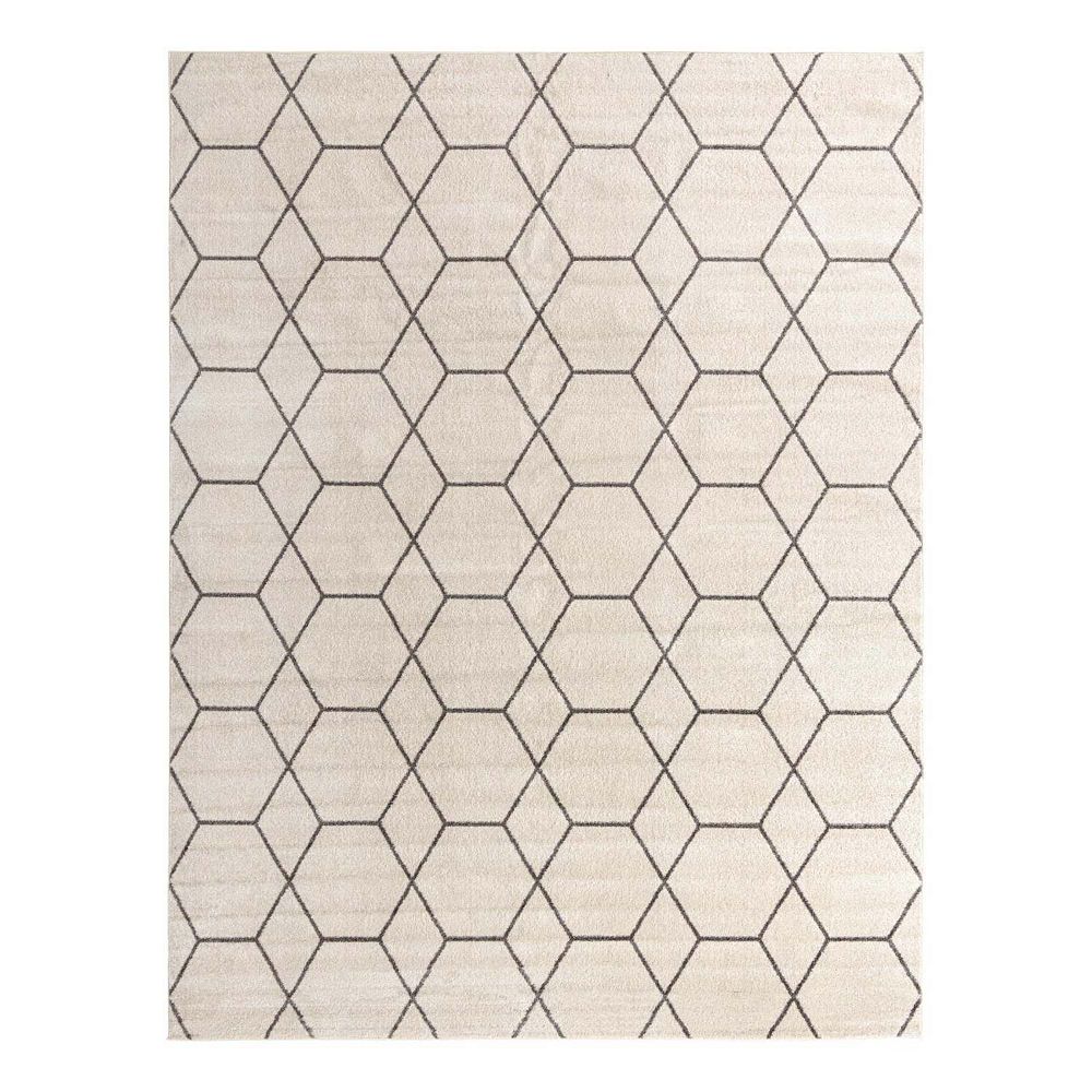 Unique Loom Geometric Trellis Frieze Rug