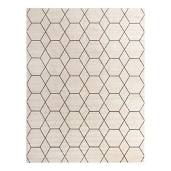 Unique Loom Geometric Trellis Frieze Rug