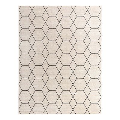 Unique Loom Geometric Trellis Frieze Rug