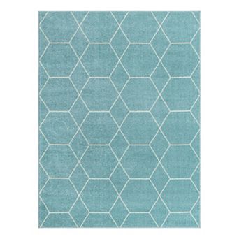 Unique Loom Geometric Trellis Frieze Rug