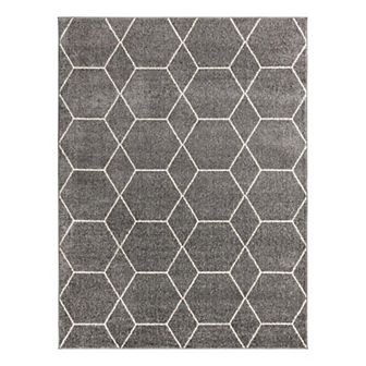 Unique Loom Geometric Trellis Frieze Rug