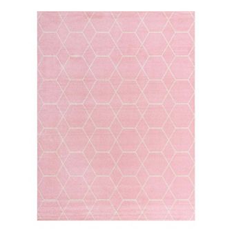 Unique Loom Geometric Trellis Frieze Rug