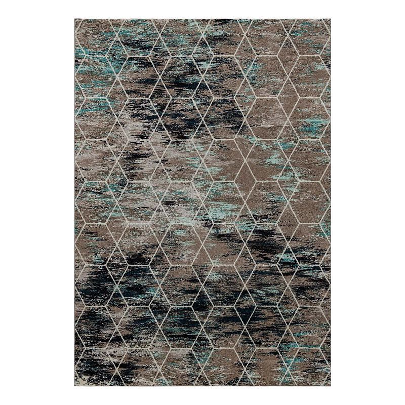 Unique Loom Geometric Trellis Frieze Rug, Multicolor, 7Ft Sq