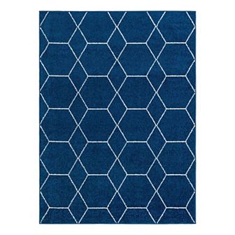 Unique Loom Geometric Trellis Frieze Rug