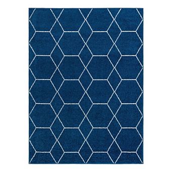 Unique Loom Geometric Trellis Frieze Rug
