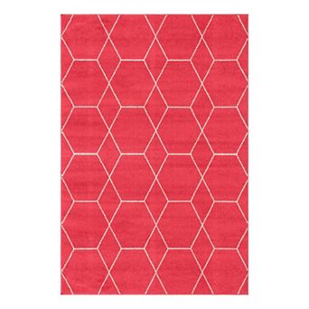 Unique Loom Geometric Trellis Frieze Rug