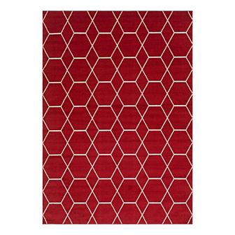 Unique Loom Geometric Trellis Frieze Rug